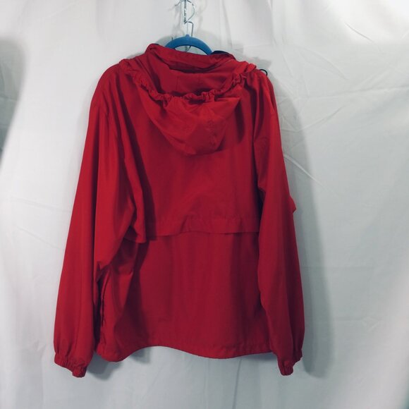 Eddie Bauer Mens Jacket Hooded Windbreaker Lightweight Red Zip Pockets Size XL - Picture 3 of 4